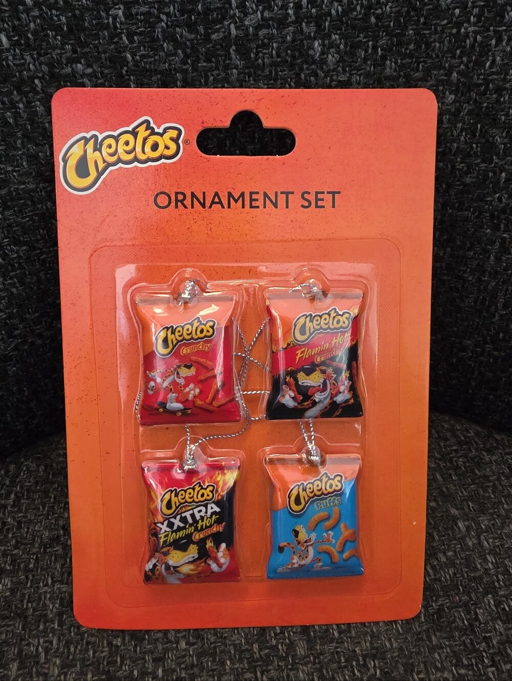 NIP Cheetos Mini Christmas Tree Ornaments Set Ruz Puffs Flamin Hot Crunchy